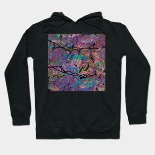 Girly Graffiti - Paint Pour Art - Unique and Vibrant Modern Home Decor for enhancing the living room, bedroom, dorm room, office or interior. Digitally manipulated acrylic painting. Hoodie